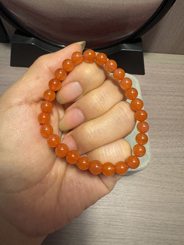 纯天然南红冰红手串红玛瑙手链卡6