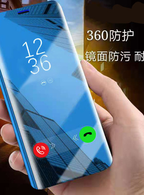 适用iPhone16苹果13手机壳11翻盖Xsmax折叠XR透视15镜面87plus立体12pro折叠16化妆镜SE 14保护壳17 Air