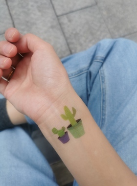 仙人掌纹身贴玩味tattoo简约