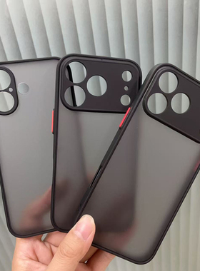 适用 苹果17 Pro Max 16 15 Pro Max iPhone14 12 11 XR XS MAX 7/8PLUS 撞色魅影手机壳精孔黑色磨砂壳批 发