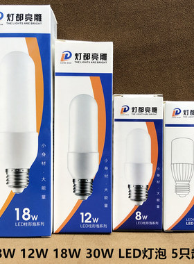 灯都亮雕细长条LED节能灯6W8W12W18W36W高亮LED灯泡筒灯室内光源