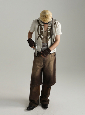 JohariWindow 中世纪纹章贴布拼接短袖衬衫