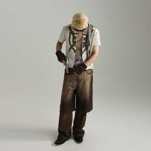 JohariWindow 中世纪纹章贴布拼接短袖衬衫