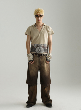 JohariWindow 印花V领短袖T恤