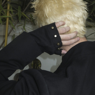 JohariWindow 审判庭做旧拼接毛边铆钉铭牌暗扣可调节手套原创