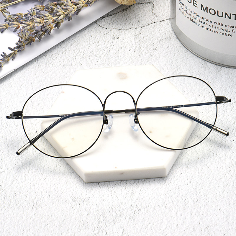 防蓝光辐射变色太阳镜复古眼镜轻男女圆框近视平光护目镜成品眼镜