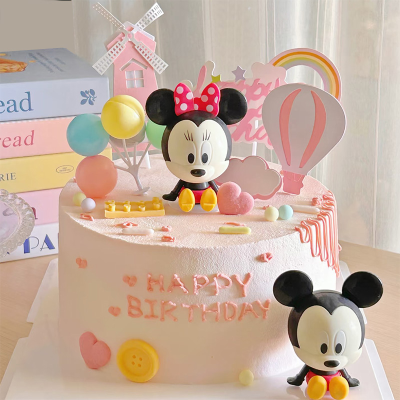 儿童生日派对米奇米妮蛋糕摆件装饰公仔小朋友男孩女孩插件甜品台