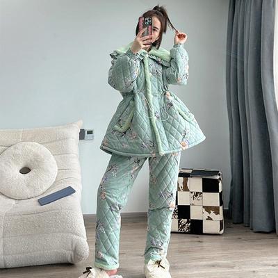 pinkgrape特厚珊瑚绒加厚睡衣女