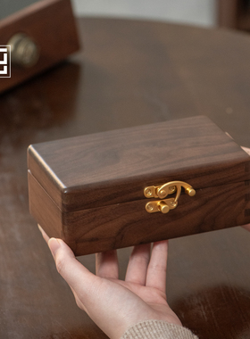 文玩存放盒实木玄月扣轻奢高档精致饰品收纳盒核桃沉香手串收藏盒