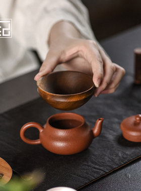 金丝楠木投茶器茶漏实木茶滤茶复古中式入茶器漏斗滤茶器茶道配件