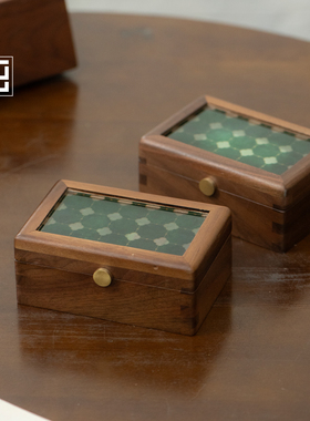 金条礼盒包装盒实木装10g黄金攒金盒子创意迷你存放盒长方形复古