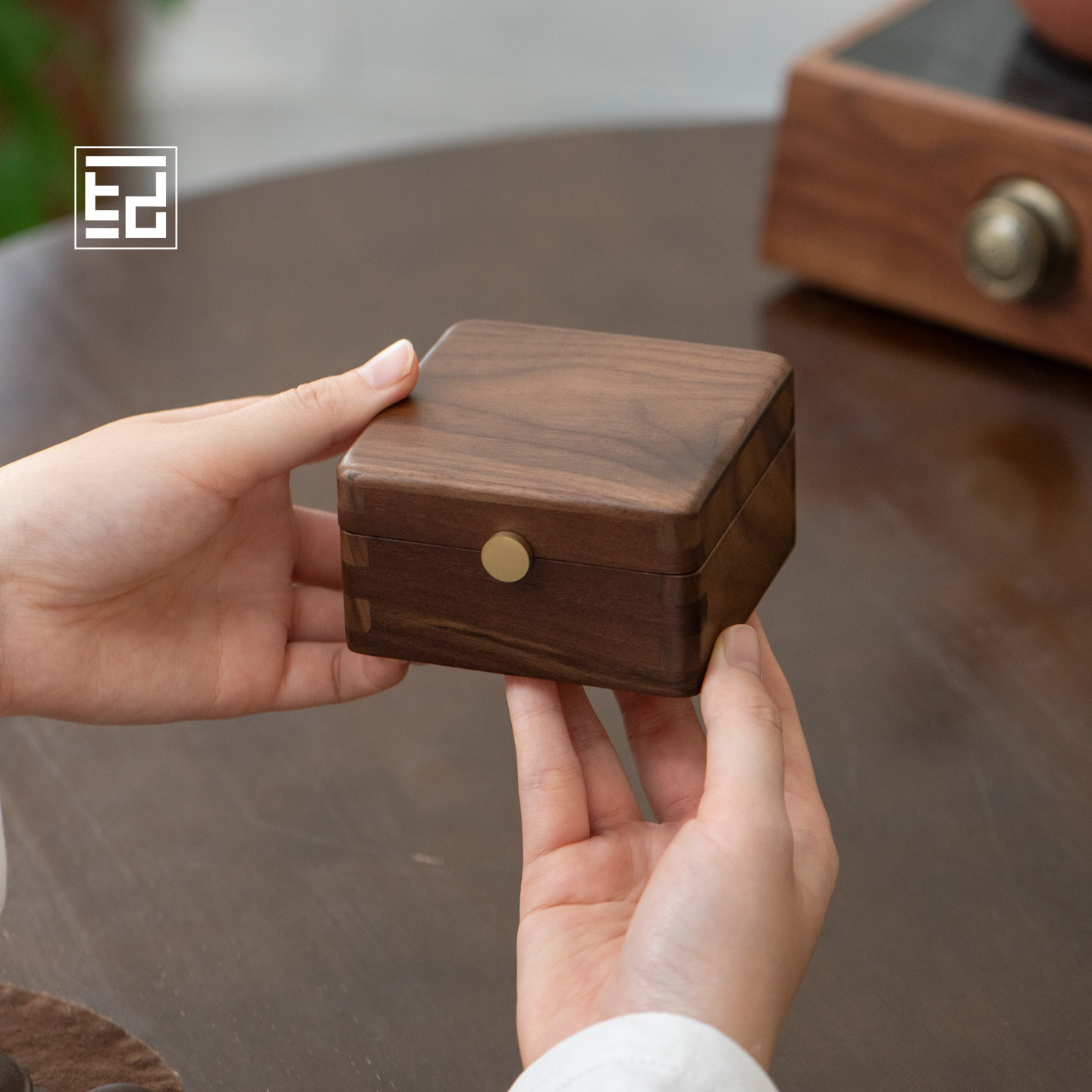 手串包装盒礼盒文玩小叶紫檀玉石配珠收纳盒黑胡桃木正方形空盒子