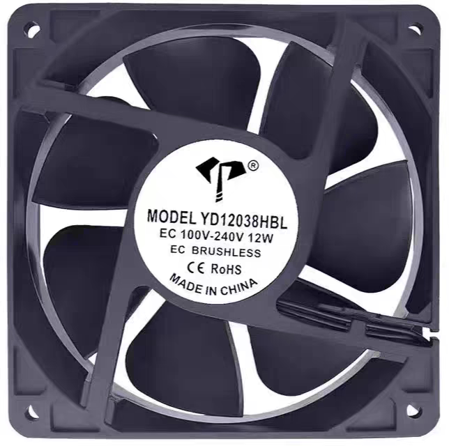 220V大风EC12038散热风扇双滚珠宽电压110V~240V机箱机柜轴流风机