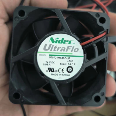 原装 NIDEC U60T24MS3A7-51 24V 0.09A6CM6025变频器静音散热风扇