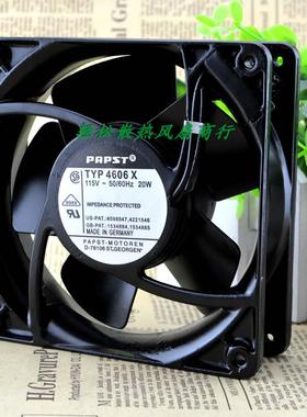 德国PAPST TYP 4606X 115V 20W 12CM 全金属耐高温散热风扇 12038
