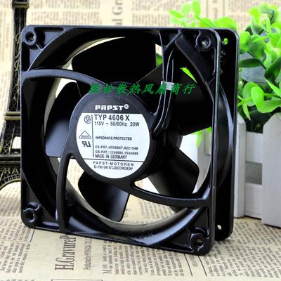 德国PAPST TYP 4606X 115V 20W 12CM 全金属耐高温散热风扇 12038