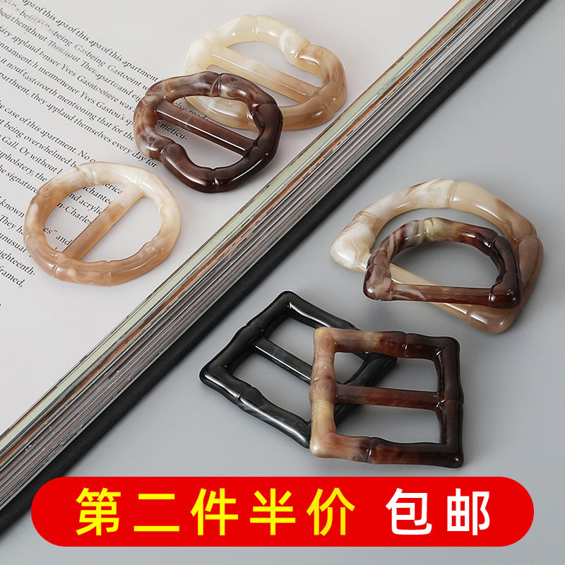 韩版下摆扣环简约腰扣收腰打结扣