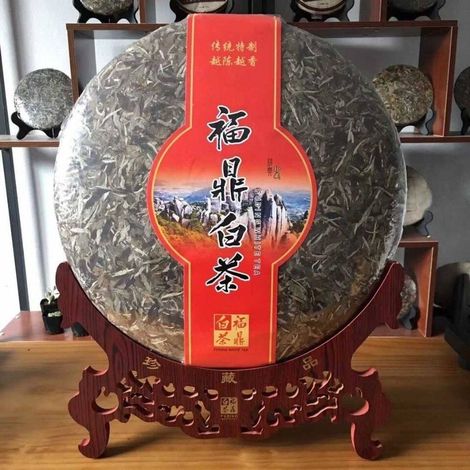 福鼎白茶 6斤大饼白毫银针白牡丹寿眉珍藏老白茶摆设装饰茶饼