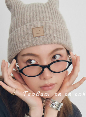 ce ce coke\ORM陈奥迪丽热巴同款书呆子椭圆近视眼镜框高级感墨镜