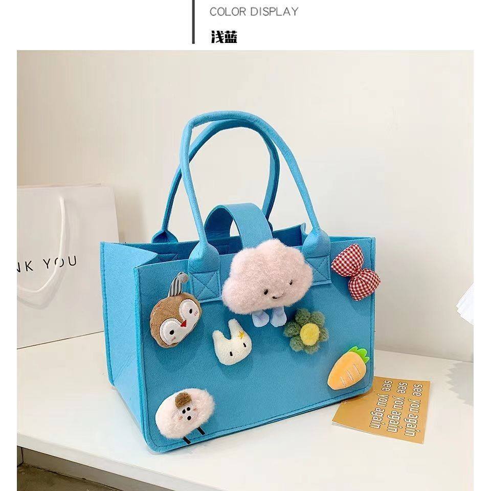 毛毡手提包卡通动物时尚潮流糖果