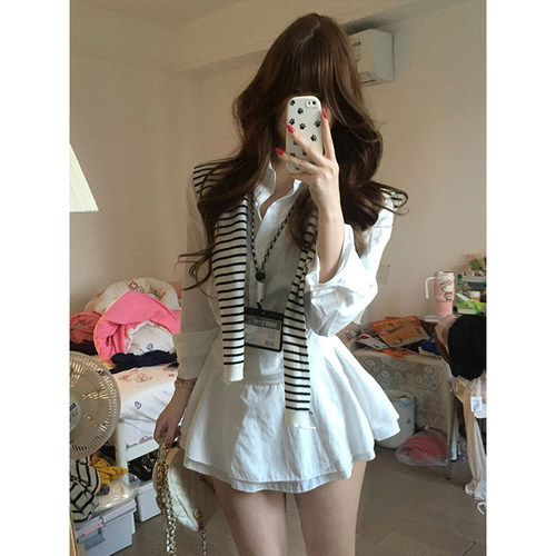 衬衫收腰显瘦薄款连衣裙显瘦