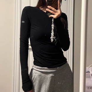 澳洲ALO Yoga Ribbed Sea Coast Long Sleeve 长袖针织衫弹力修身