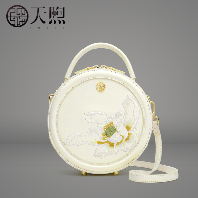 新中式小圆包白色旗袍包手拎包潮