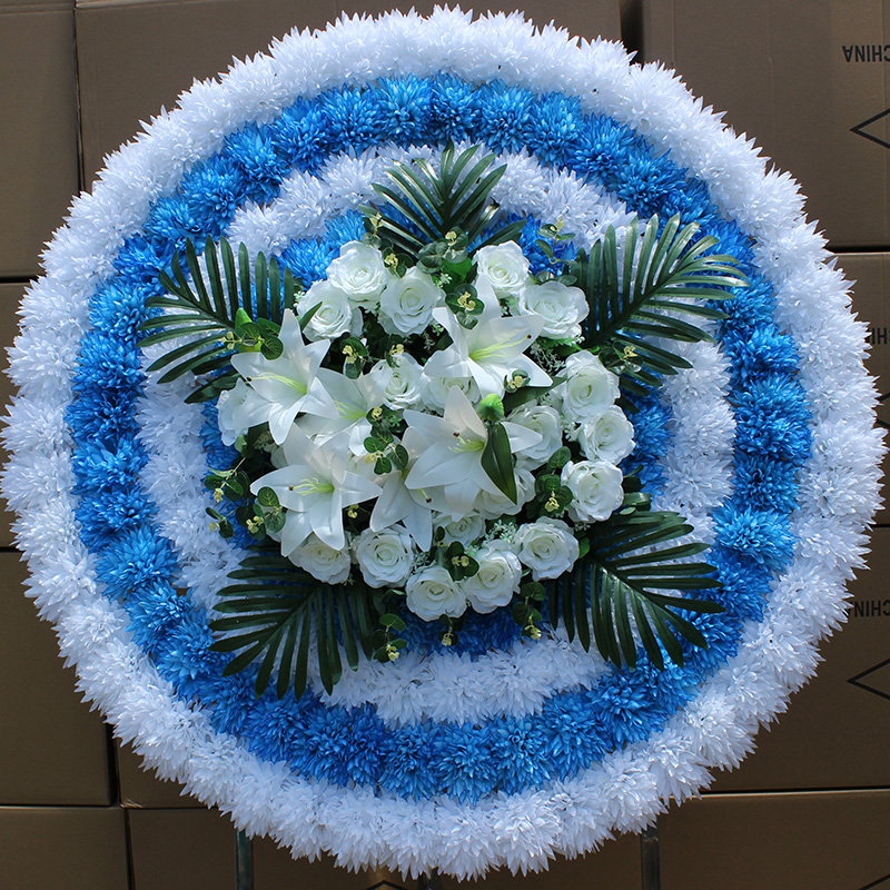 1.2米绢花圈仿真菊花圈追悼丧葬