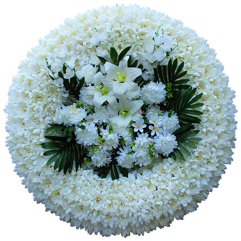 菊花圈1米拱形假花圈殡仪摆放花图片