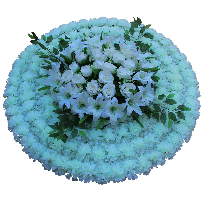 绢花菊花圈清明花1.2米大花圈扫墓花祭祀花丧事殡仪馆花追悼绢花