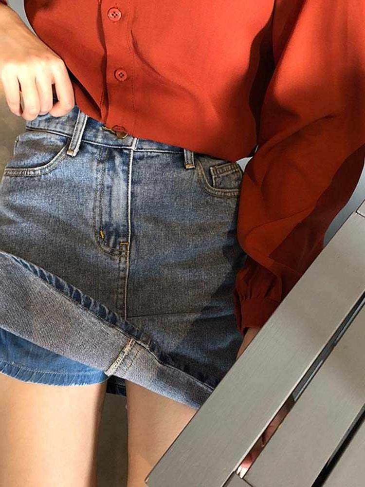 2021春款高腰百搭牛仔裙褲韓版包臀A字短裙女學生半身裙A字裙A型在類目 女裝/女士精品, 半身裙中 - 來自Buy2taobao.com提供專業的淘寶代購服務