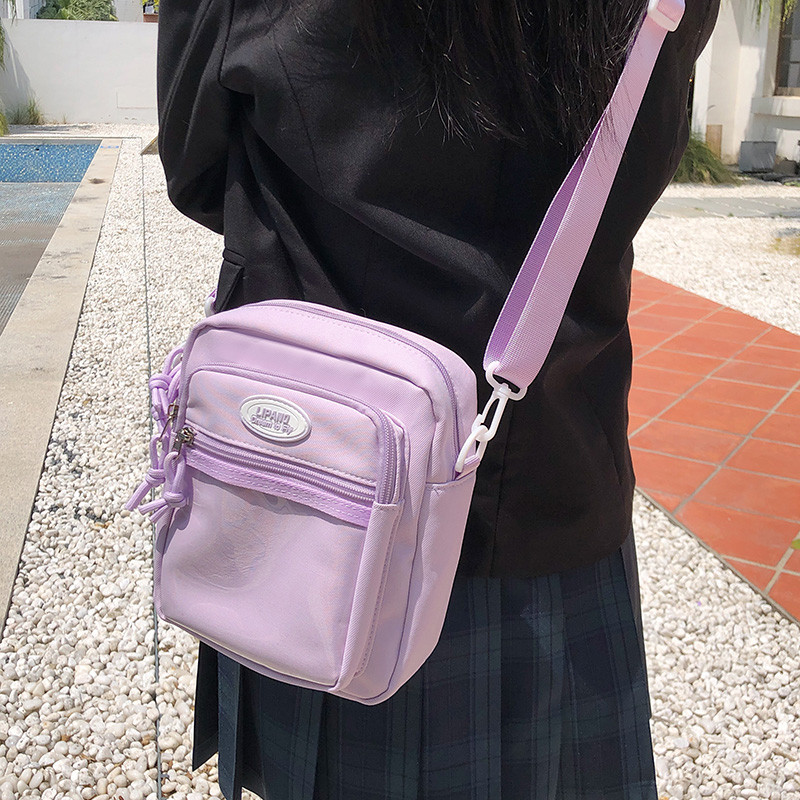 斜挎包透明隔层日系女包包秋冬学生痛包儿童帆布学生女童简约夏季