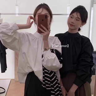 轻熟风法式可两穿绑带立领纯色衬衫早春新款减龄感绝美气质衬衣女