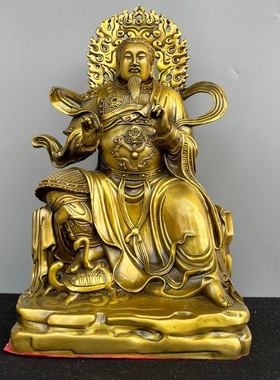 铜玄天上帝真武大帝祖师神像摆件家居玄武大帝铜像工艺品摆件