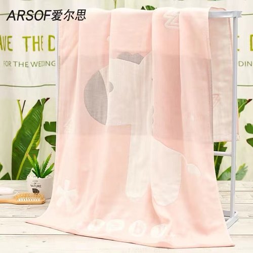 婴儿浴巾儿童纯棉双层纱布裹巾