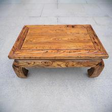 老榆木全实木炕桌炕几吃饭桌中式古典飘窗桌榻榻米桌子做旧田园风