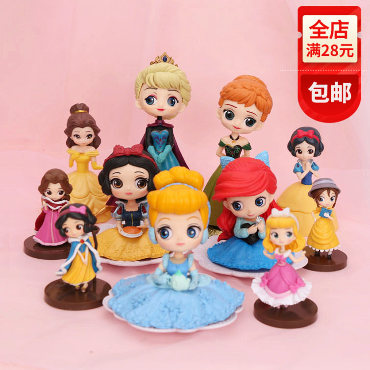 卡通大眼睛 公主娃娃生日蛋糕摆件甜品台 女孩生日烘焙装扮配件