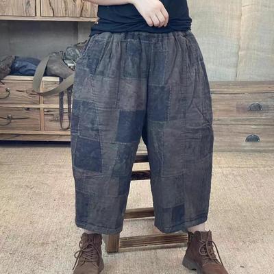 2024秋季新款复古炒色亚麻九分裤