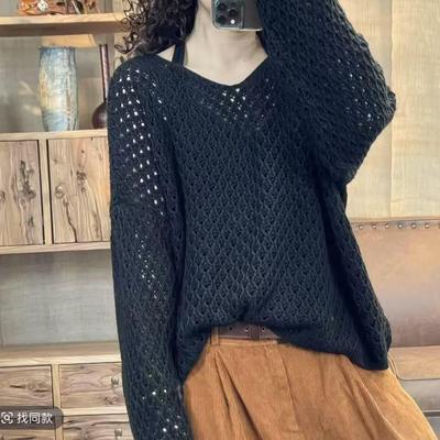 BYJ 25006 春夏季新品休闲百搭镂空文艺女士上衣134长54