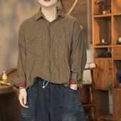 胸围124长67 008 新品 休闲百搭简约女士衬衫 9233 春季