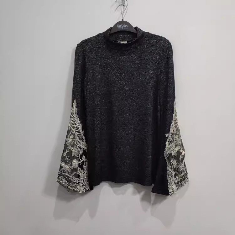 超软糯外贸原单大码半高领蕾丝喇叭袖针织衫女 秋冬百搭打底衫仙,女装/女士精品,T恤,淘宝优惠券,粉丝福利购,淘宝优惠卷