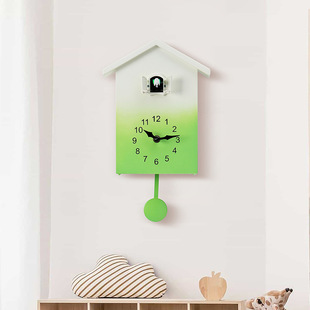 布谷鸟挂钟整点报时客厅书房钟表小鸟弹出开窗闹钟屋房子造型钟表