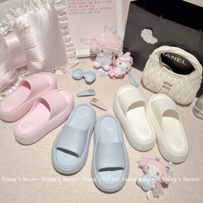 赵露思同款厚底增高踩屎感女拖