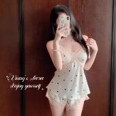 黑糖啵啵 香香 秘密 冰丝纯欲吊带睡衣蕾丝性感家居服带胸垫25新