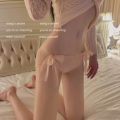 秘密 温如水 雪纱日系水玉波点蕾丝内裤 香香 甜美系带性感三角裤