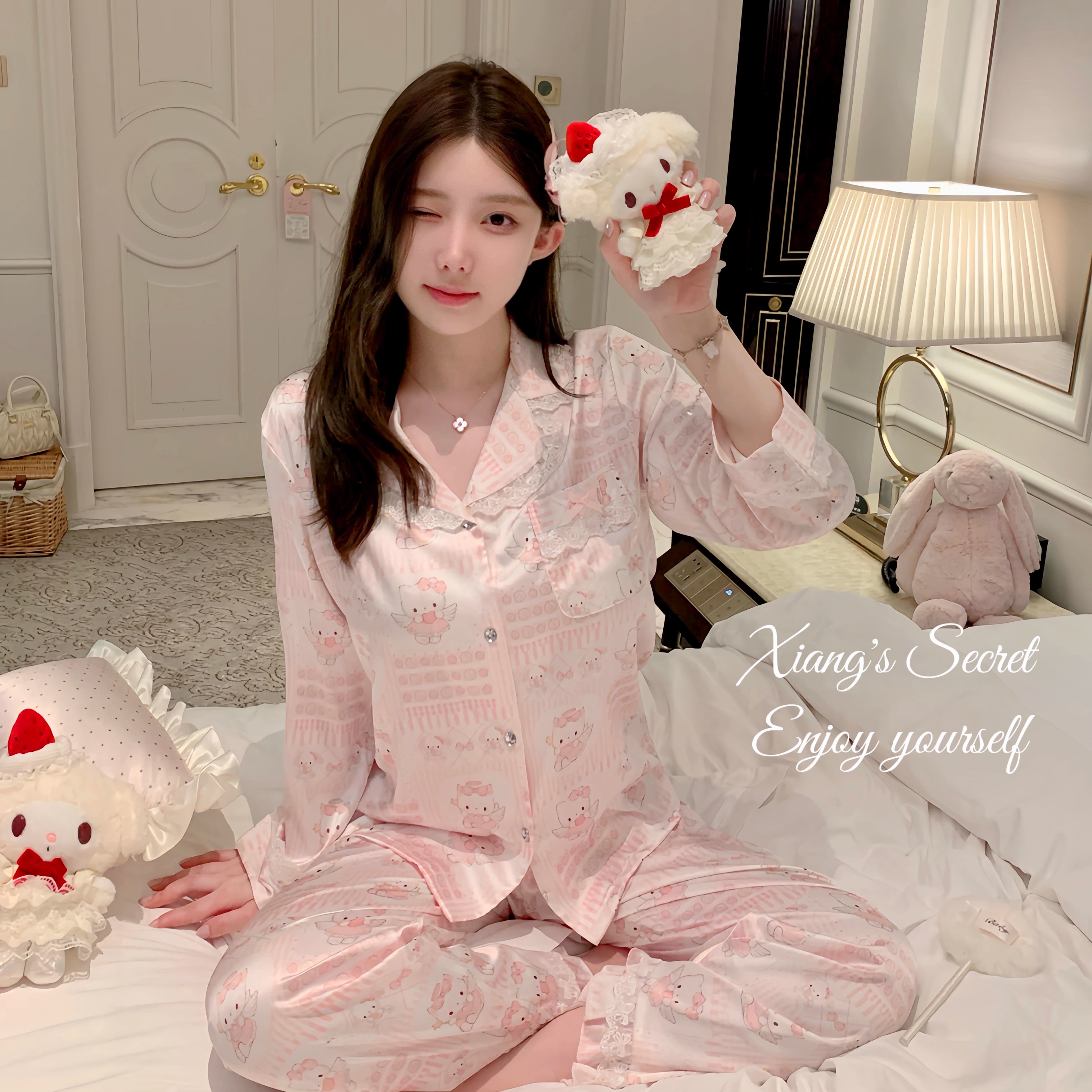 女冰丝原创款kitty睡衣可爱
