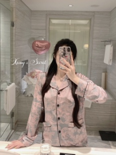 轻奢高级丛林印花缎面家居服睡衣气质长袖 千金梦境 秋 秘密 香香