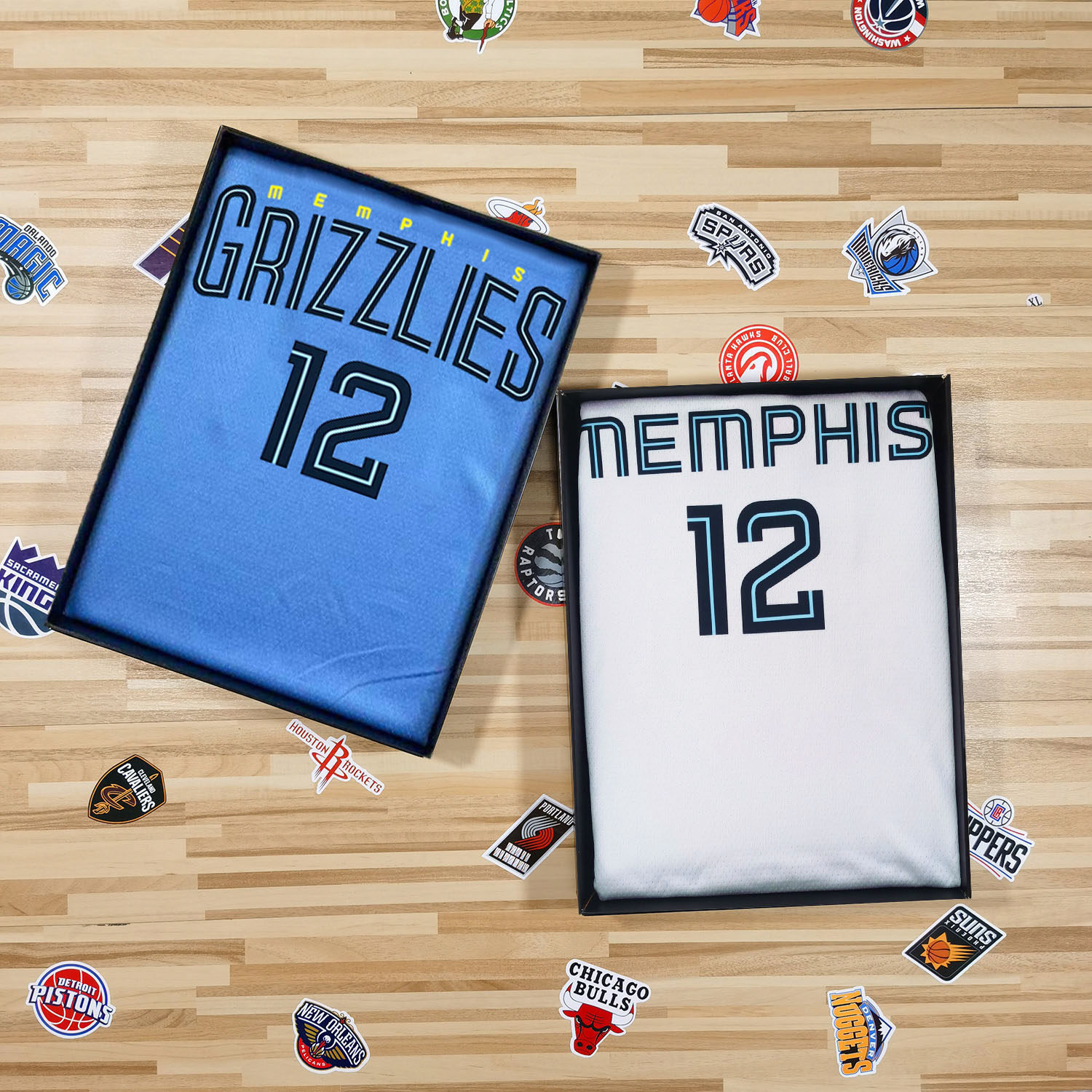 2023赛季灰熊队12号贾莫兰特球衣22号贝恩热压城市版男女篮球服