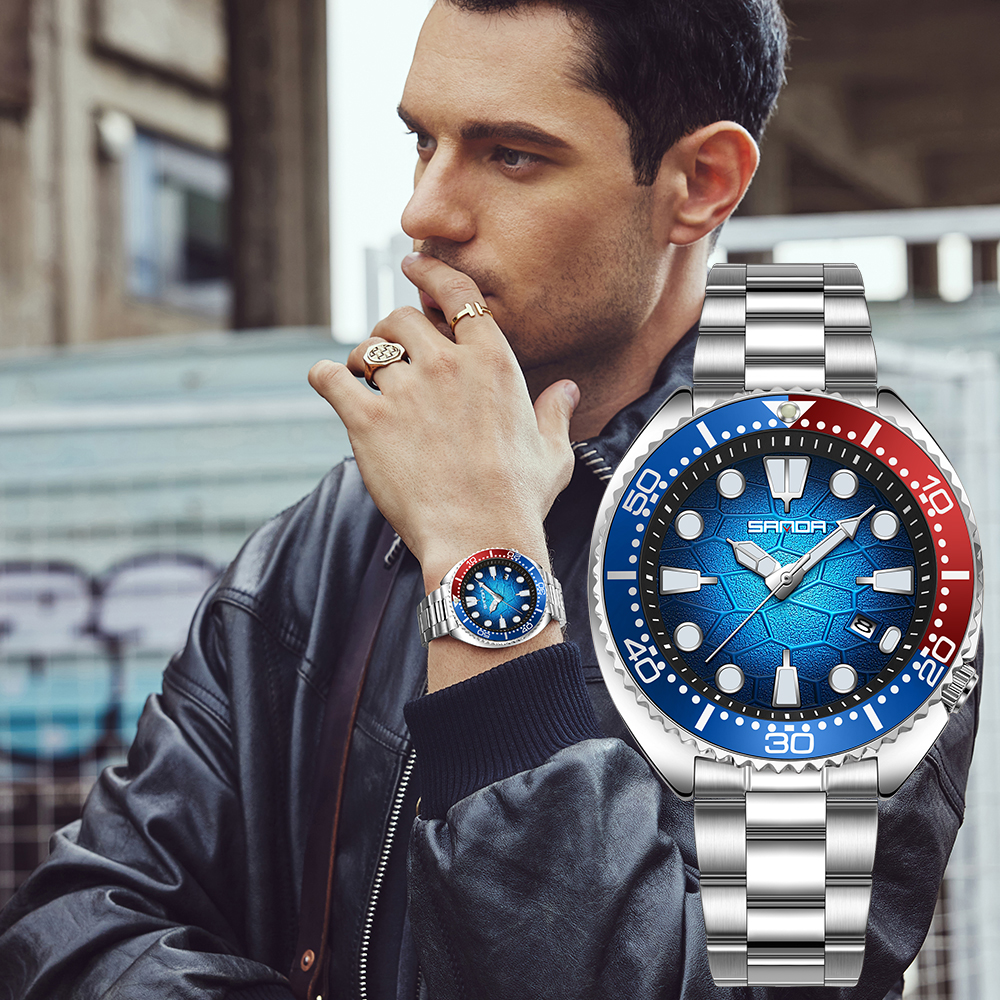 手表男款高级感商务奢华钢带防水夜光日历石英表男士职场通勤百搭