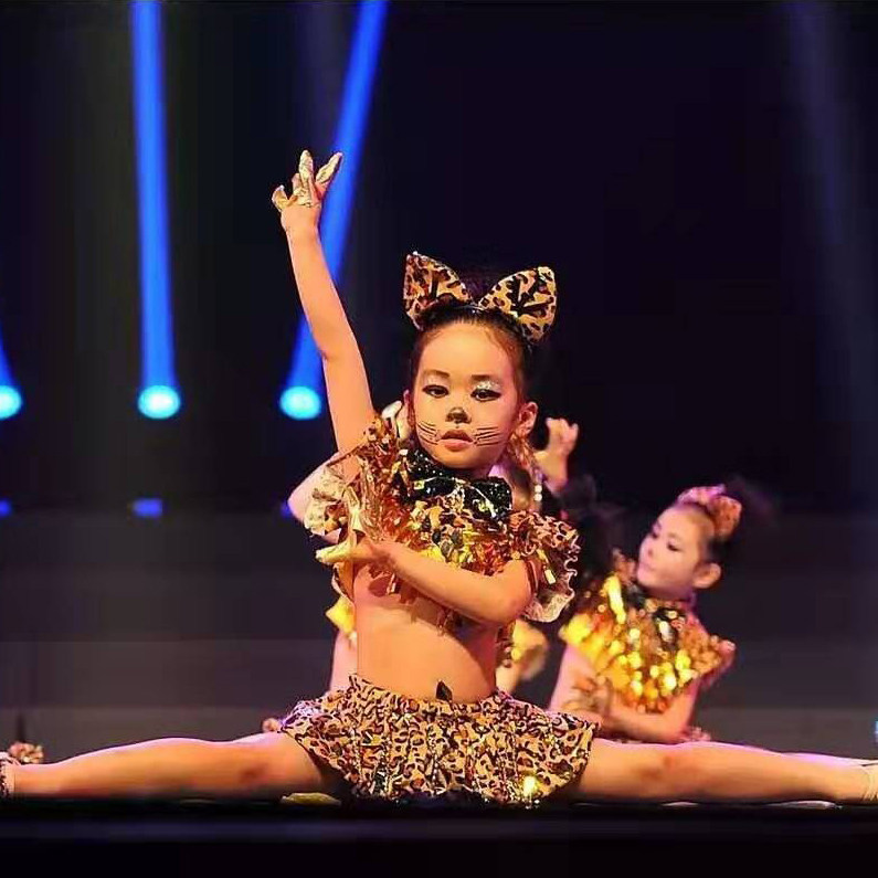 儿童小猫咪波斯猫舞蹈演出服幼儿园爱跳舞的小怪兽舞台表演服装